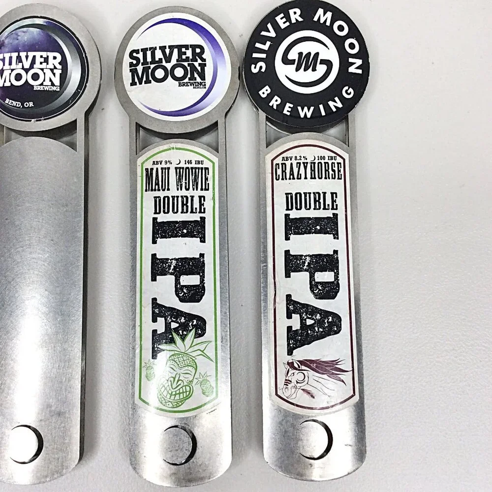 Lot of 4 Silver Moon Brewing Tap Handles Metal IPA 10.75